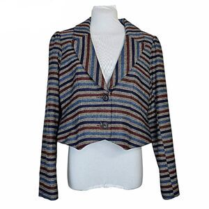 Tulle by Anthropology Tulle Striped Blazer/Jacket Size S